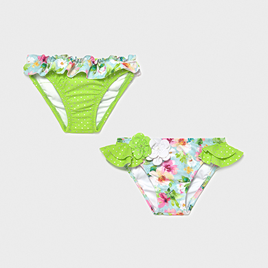 Set 2 Maillots De Bain Culotte Bebe Fille Pistache Mayoral