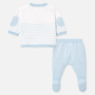 Set Pantaloni Cu Botosei Dungi Bebe Baiat Nou Nascut Sky Mayoral