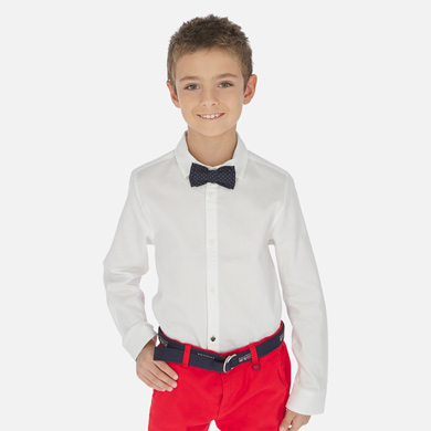 Shirt With Bow Tie Boy White Mayoral
