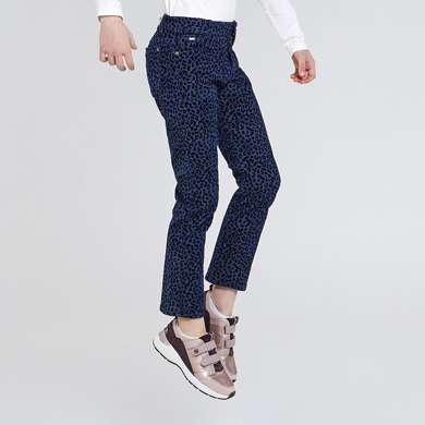 check slim cropped trousers