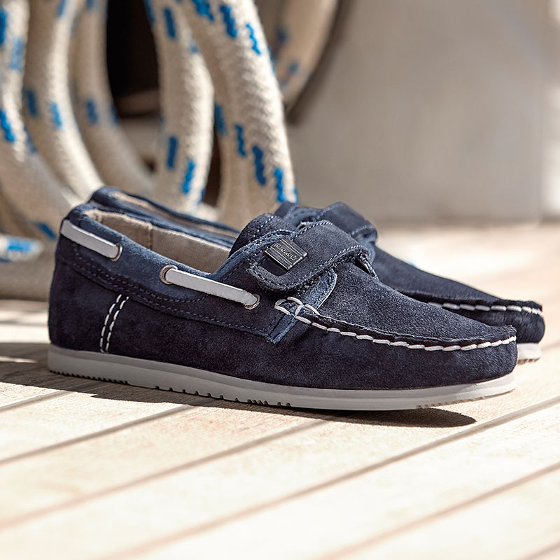 navy leather boat shoes