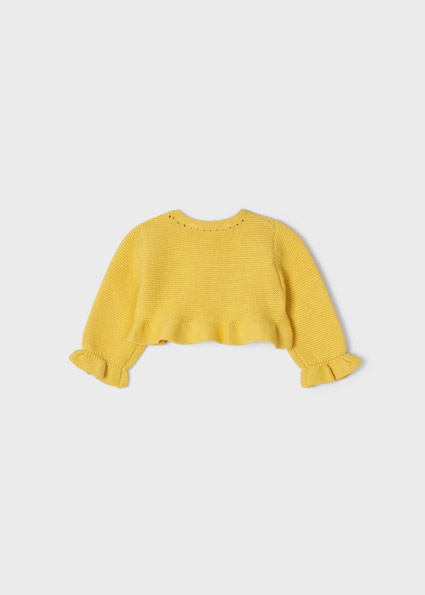 Mayoral Newborn Strickjacke Für Neugeborene – Mit Kapuze, Bommel Und Knopfverschluss