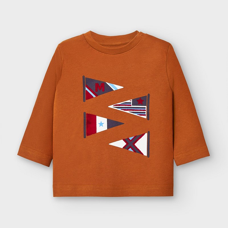 T-shirt manche longue bandeaux bébé garçon Biscuit | Mayoral