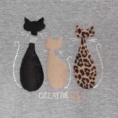 Mayoral Feline Gris Clair Husky Chat Snow Leopard T-shirt /à manches longues Fille