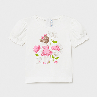T Shirt Motif Ecofriends Bebe Fille Blanc Camelia Mayoral