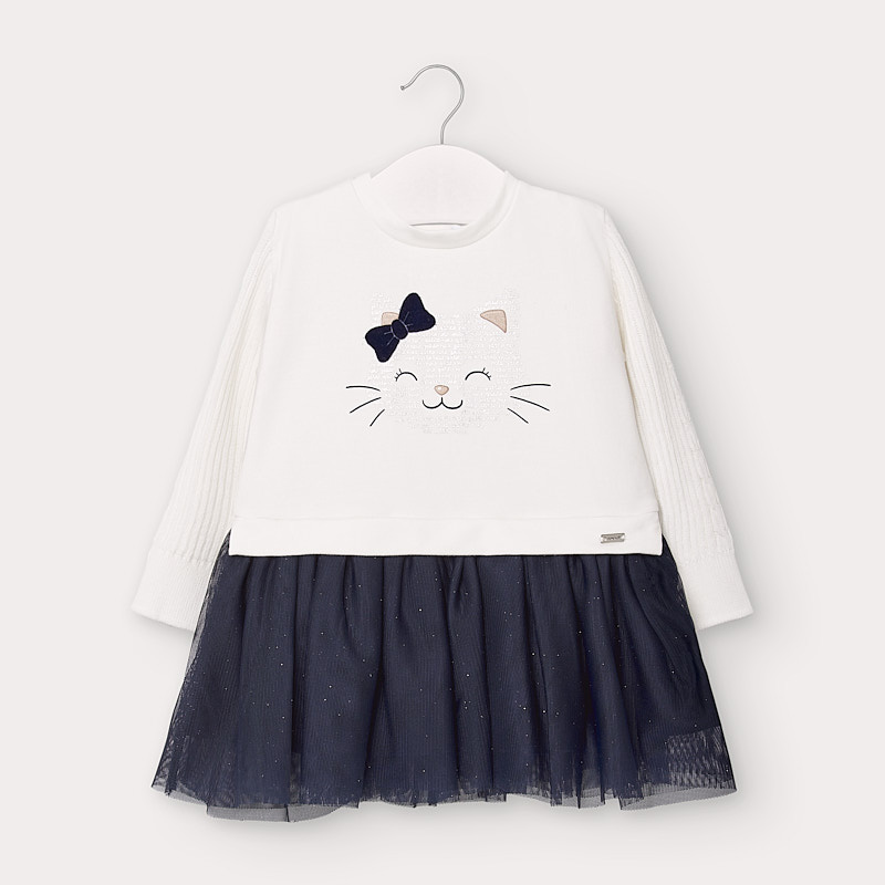 Tulle Dress Baby Girl Navy Blue Mayoral