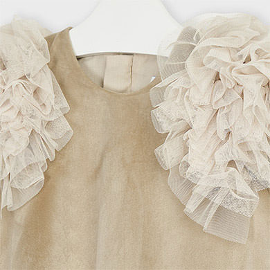 beige velvet dress