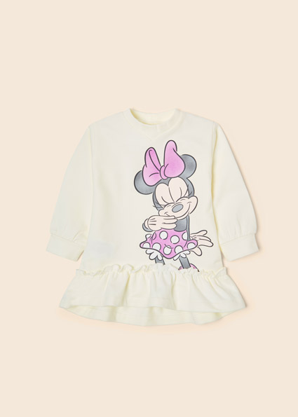 Vestido Felpa Perchada Minnie Mouse Disney Bebe Nina Milk Mayoral
