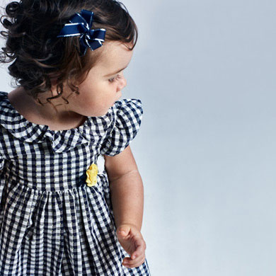 Vichy Dress For Baby Girl Navy Blue Mayoral
